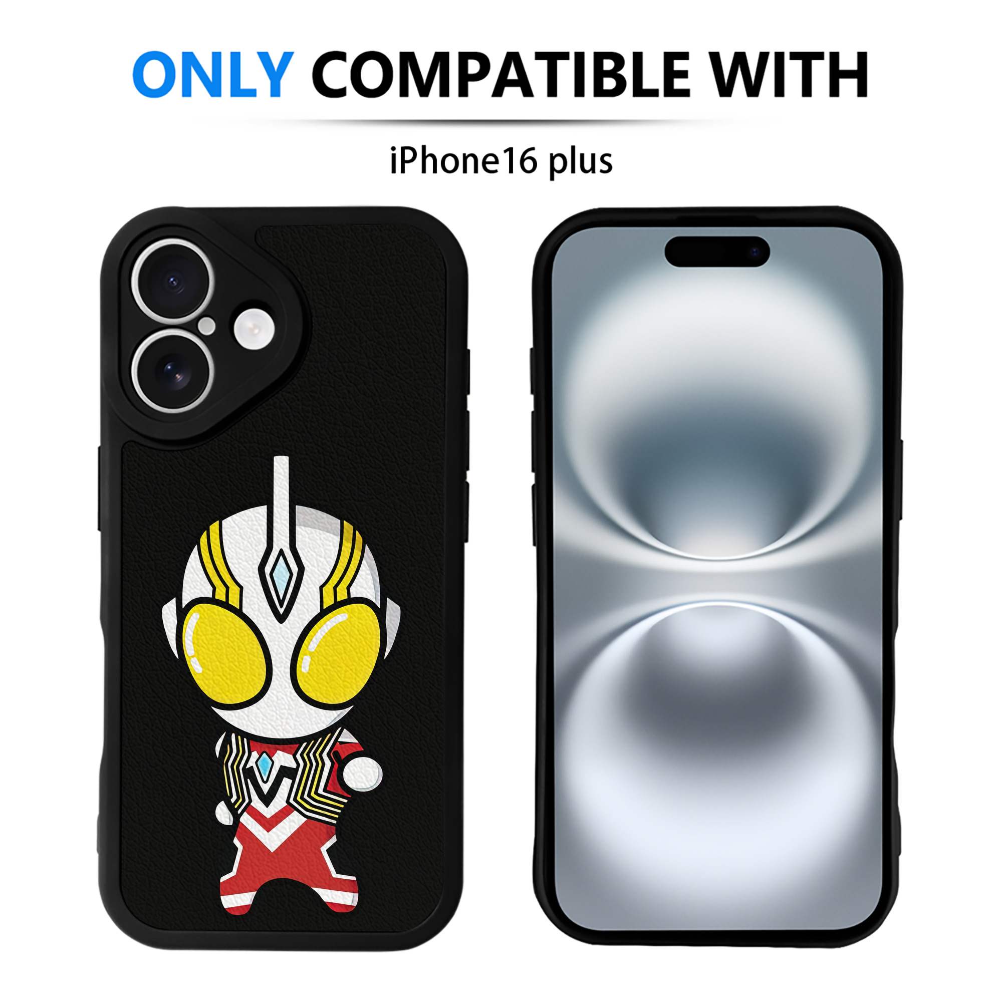 （画像用） ウルトラマン Ultraman 【iPhone 16シリーズ対応】シリコンスマホケース（レザー調） 材質：シリコン